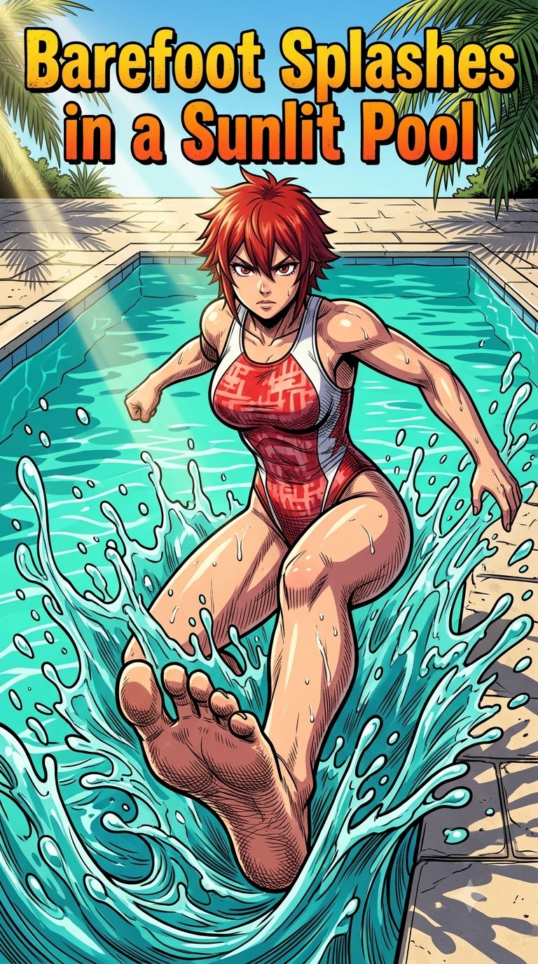 Barefoot Splashes in a Sunlit Pool