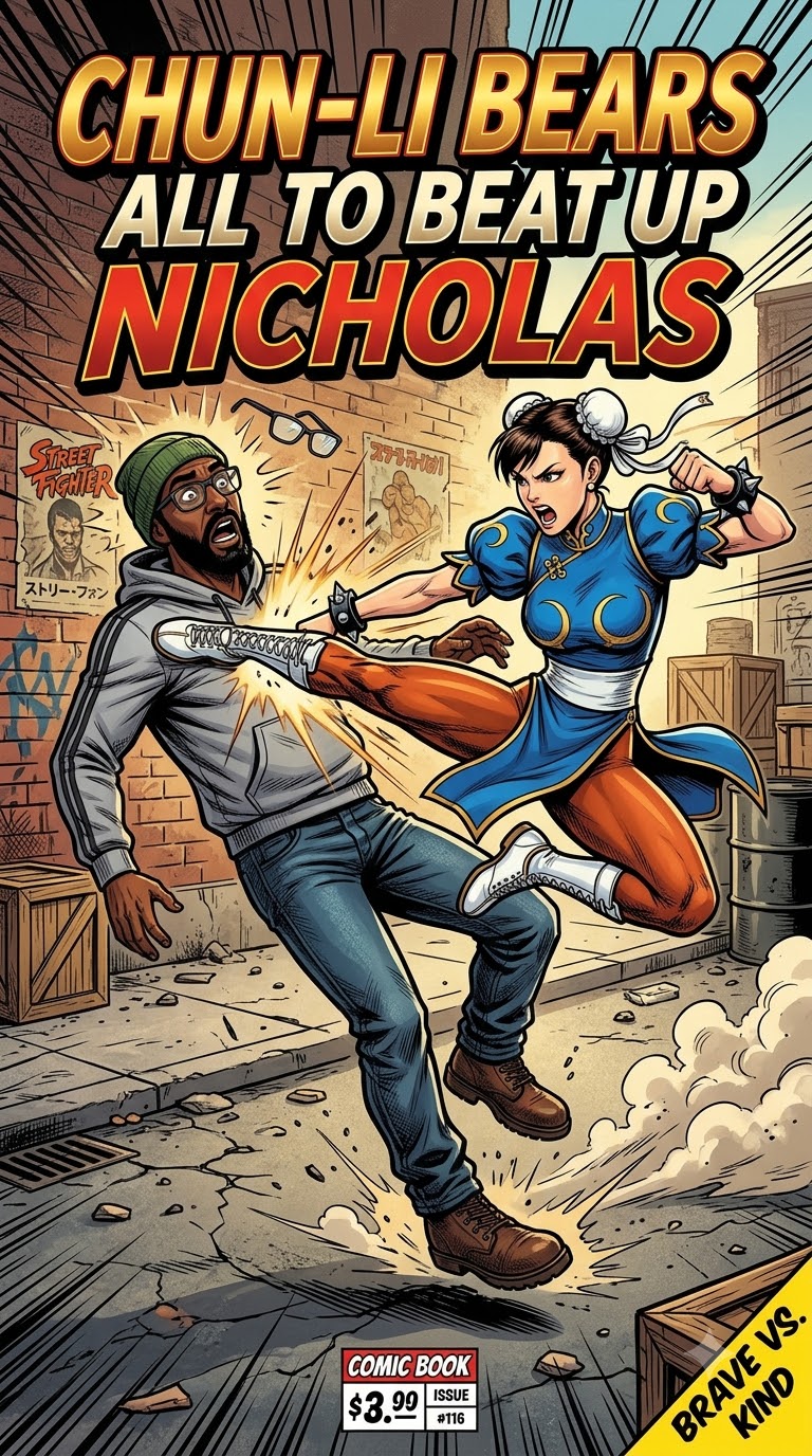 Chun-li Bears All to Beat Up Nicholas